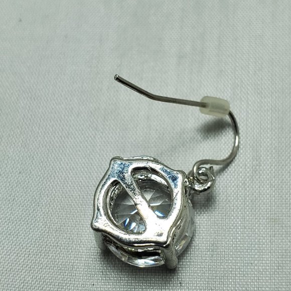 Isaac Mizrahi silver fishhook rhinestone stud earring - Picture 3 of 4